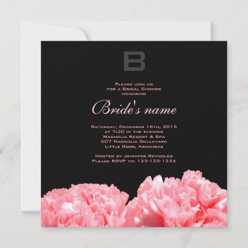 Monogrammed Bridal Shower Invitation