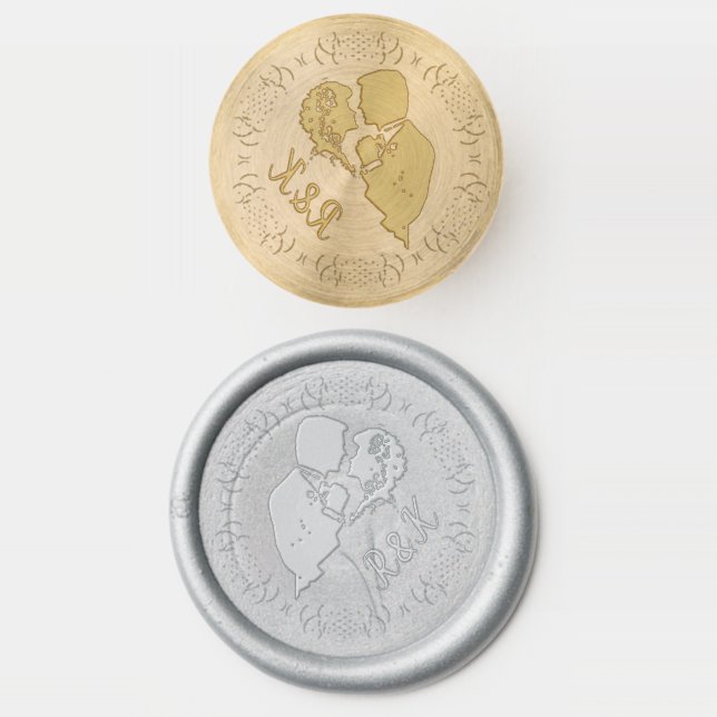 Monogrammed Bride And Groom Wax Seal Stamp (Stamped)