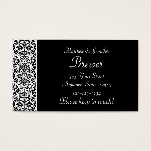 Bride and Groom Contact Information Card Business Card Templates