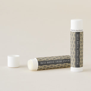 Monogrammed Bride Tribe Gold Black Deco Lip Balm