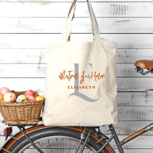 Monogrammed Bridesmaid Initial Name Tote Bag