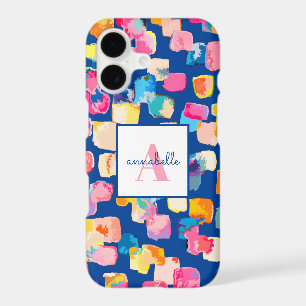 Monogrammed Bright Abstract Name iPhone 17 Case
