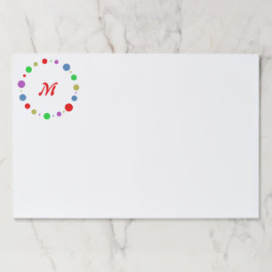 Monogrammed Bright, Colorful Geometric Circle Art Paper Pad
