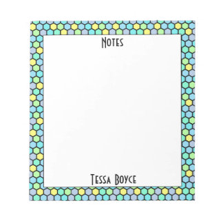 Monogrammed Bright Neon Colorful Pattern Modern Notepad