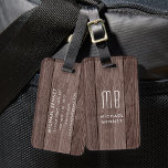 Monogrammed Brown Faux Wood Texture Luggage Tag<br><div class="desc">Monogrammed Brown Faux Wood Texture Print Luggage Tag.</div>