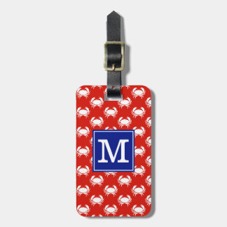 Monogrammed BS Crabs Red Luggage Tag