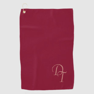 Monogrammed - burgundy color golf towel