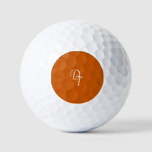 Monogrammed - burnt orange golf balls
