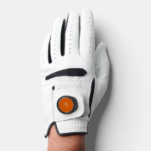 Monogrammed - burnt orange golf glove