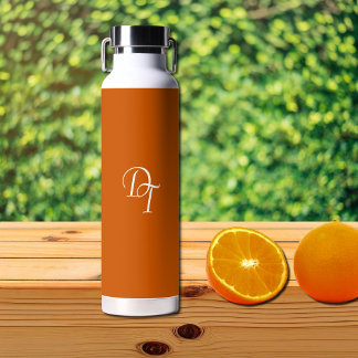 Monogrammed -  burnt orange water bottle