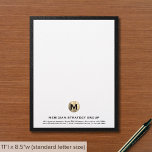 Monogrammed Business Letterhead<br><div class="desc">Make a statement in your professional correspondence with our Monogrammed Business Letterhead. Designed for businesses, consulting firms, and professional services, this letterhead features a black leather print background with a brushed gold monogram initial emblem. Showcase your company's name, address, and contact information in classic typography. Enhance your business image with...</div>