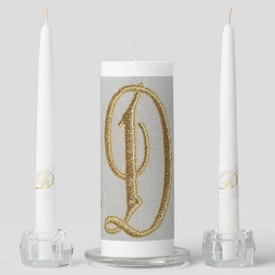 Monogrammed candle centerpiece for Diner en Blanc