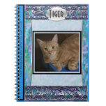 Monogrammed Cat Photo Book W Blue Garden Filligre at Zazzle