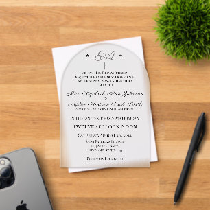 Monogrammed Catholic Wedding Invitation