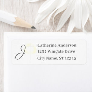 Monogrammed Catholic Wedding Label