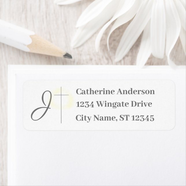 Monogrammed Catholic Wedding Label (Insitu)