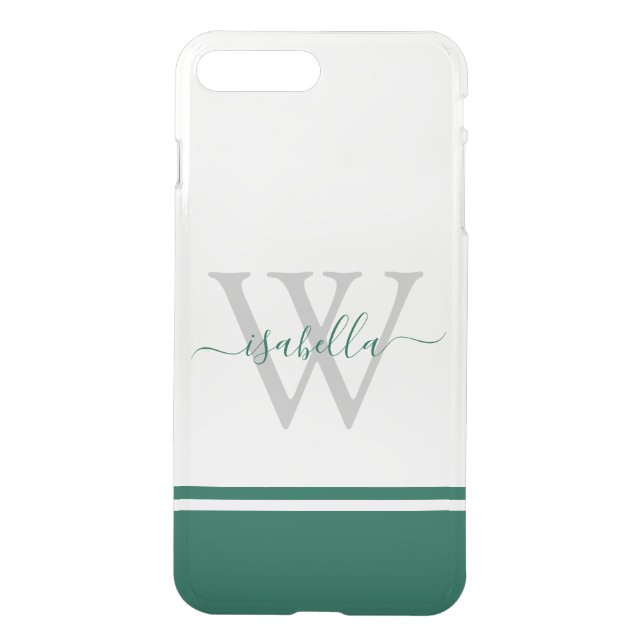 Monogrammed Cell Phone Case Emerald (Back)