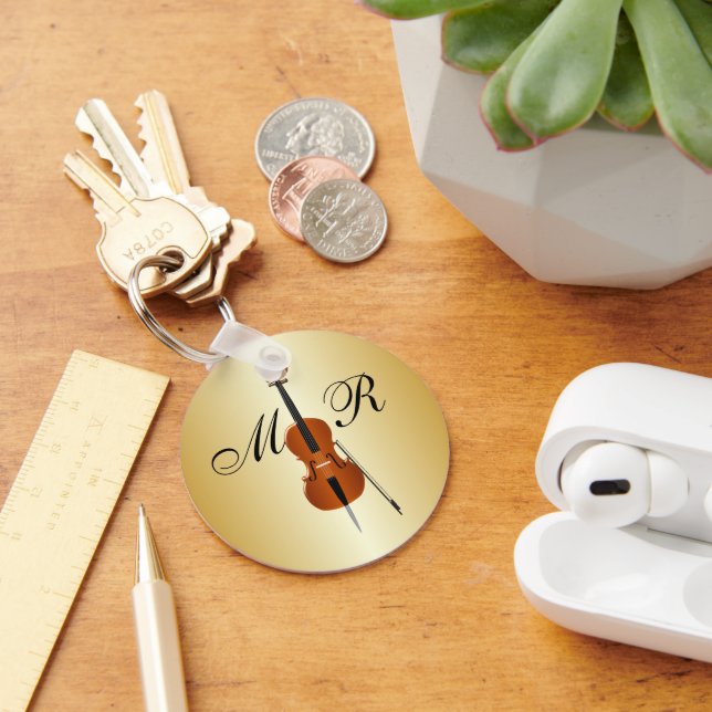 Monogrammed Cello Keychain (Desk)