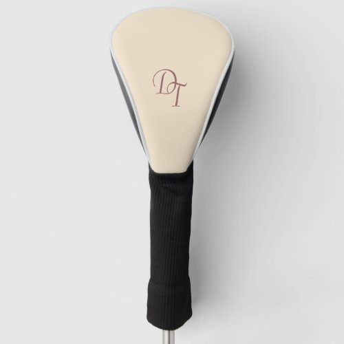 Monogrammed _  champagne color golf head cover