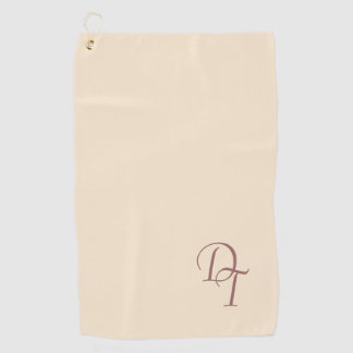 Monogrammed - champagne color golf towel