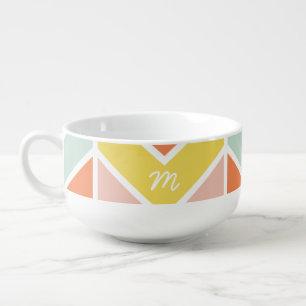 Monogrammed Cheerful Chevron by Origami Prints Soup Mug