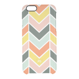 Monogrammed | Cheerful Chevron by Origami Prints Clear iPhone 6/6S Case
