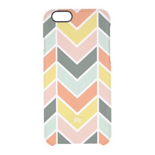 Monogrammed  Cheerful Chevron by Origami Prints Clear iPhone 66S Case