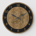 Monogrammed Cheetah Print And Stiletto Large Clock at Zazzle