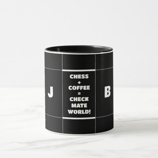 Monogrammed Chess & Coffee Mug (Center)