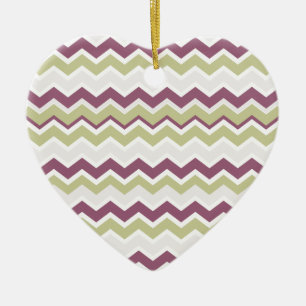 Monogrammed Chevron Brick Ceramic Ornament
