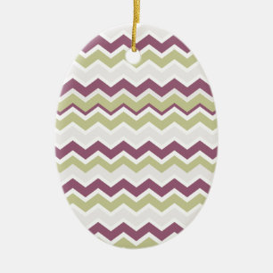 Monogrammed Chevron Brick Ceramic Ornament