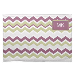 Monogrammed Chevron Brick Cloth Placemat