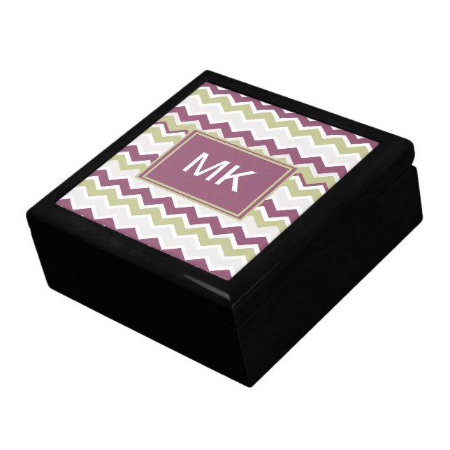 Monogrammed Chevron Brick Gift Box (Side)