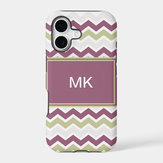 Monogrammed Chevron Brick Iphone Case (Back)