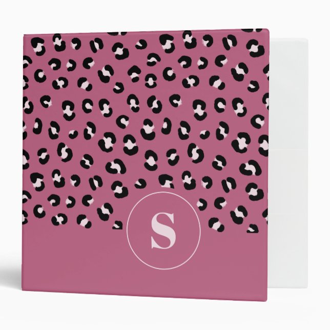 Monogrammed Chic Pattern 3 Ring Binder (Front/Inside)