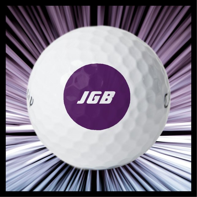 Monogrammed Choose Your Color Background Golf Balls (Creator Uploaded)