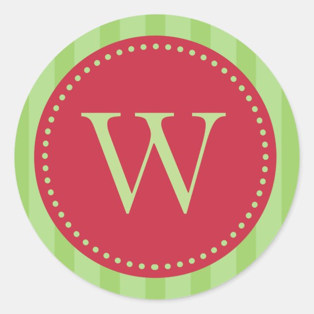 Monogrammed Christmas Envelope Seals / Gift Labels (Front)