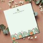 Monogrammed Christmas Flowers Notepad<br><div class="desc">Monogrammed Christmas themed notepad featuring Christmas fruits and flowers. The notepad can be easily customized with the inclusion of your monogram initial of choice and name. The design is pretty,  feminine and minimalist. Ideal for all your Christmas to do lists.</div>