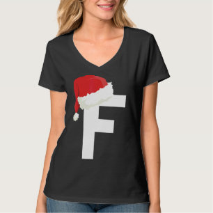 Monogrammed Christmas For Families Letter F T-Shirt