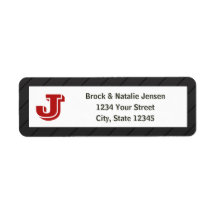 Monogrammed Christmas Holiday Return Address Label