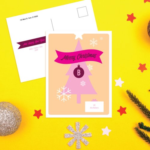 Monogrammed Christmas Icons Christmas Postcard