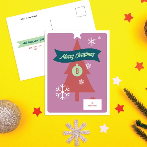 Monogrammed Christmas Icons Christmas Postcard