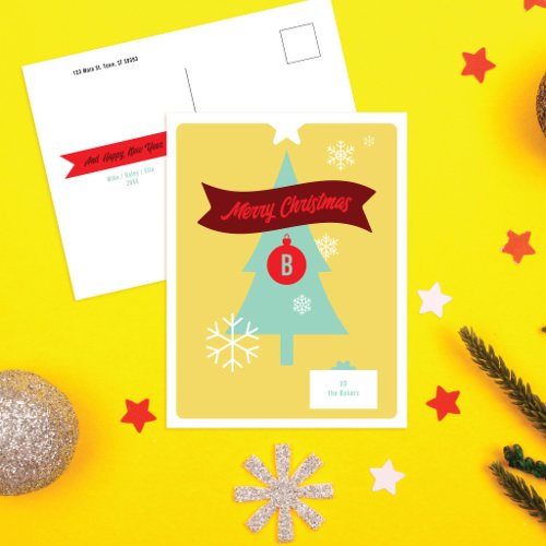 Monogrammed Christmas Icons Christmas Postcard