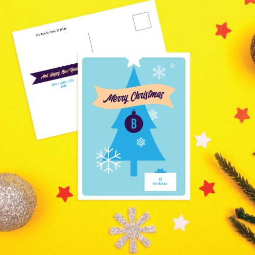 Monogrammed Christmas Icons Christmas Postcard