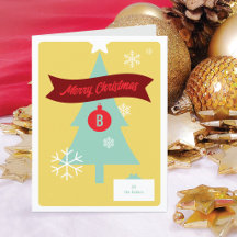 Monogrammed Christmas Icons Folded Christmas Card