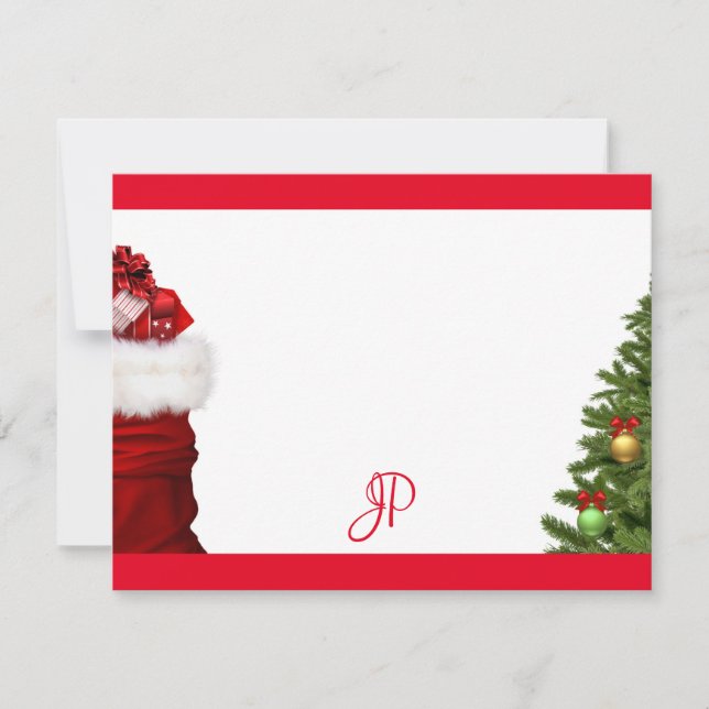 Monogrammed Christmas Tree Calligraphy Template (Front)