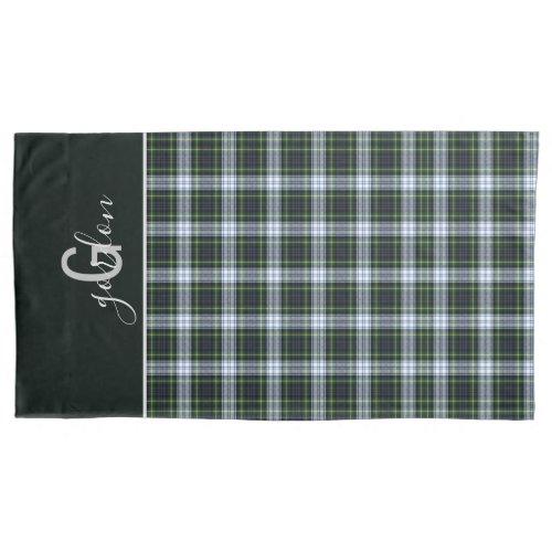 Monogrammed Clan Gordon Dress Tartan Plaid Pattern Pillow Case