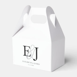 Monogrammed Classic Elegant Wedding Favor Boxes