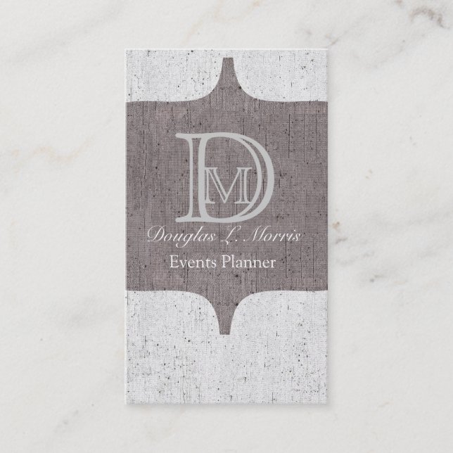 Monogrammed Classic Gray Business Card (Front)