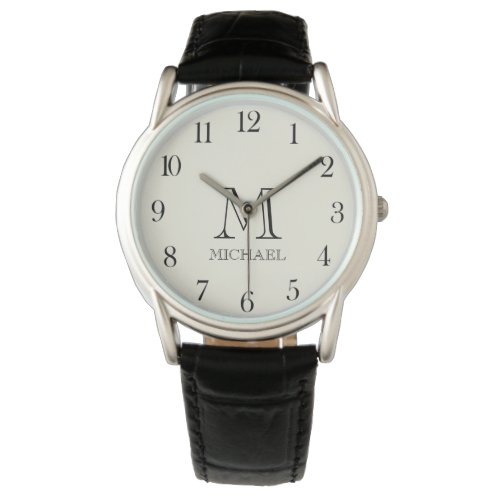 Monogrammed Classic Typography Watch
